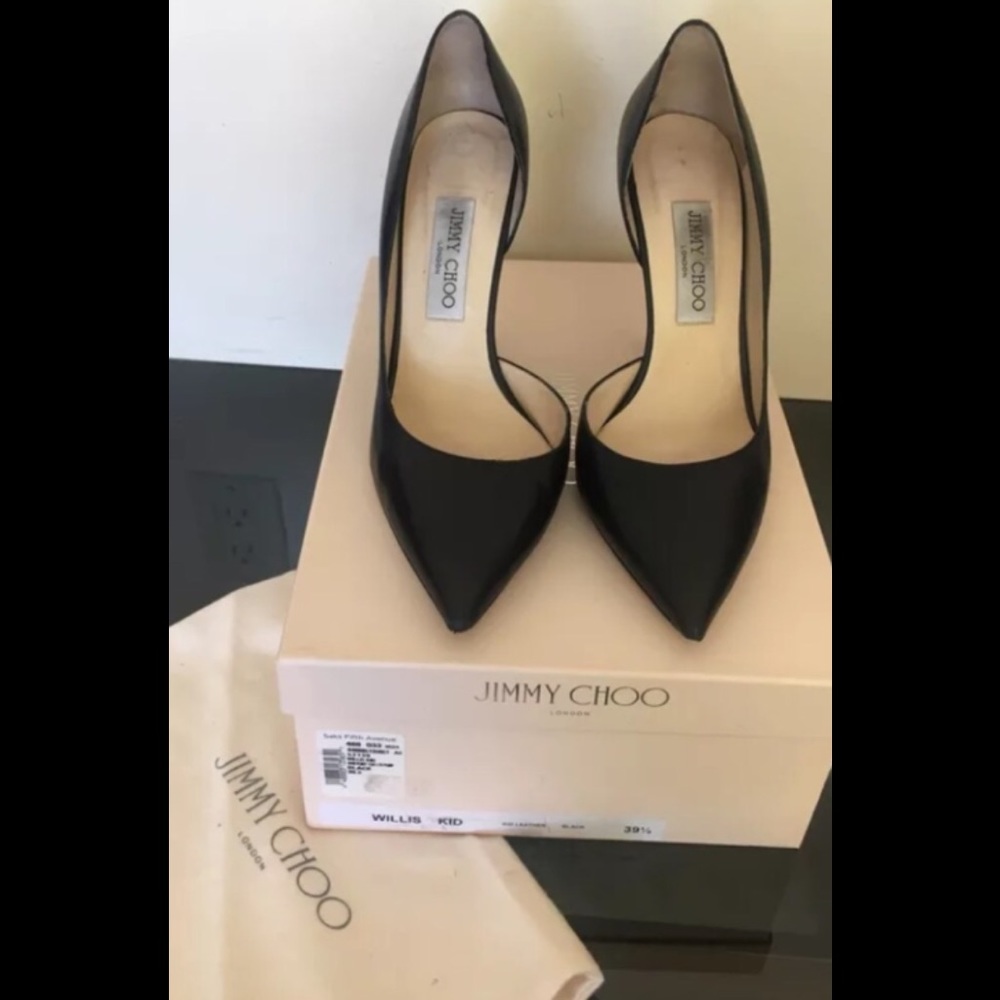 Jimmy Choo black Willis kid classic leather pump